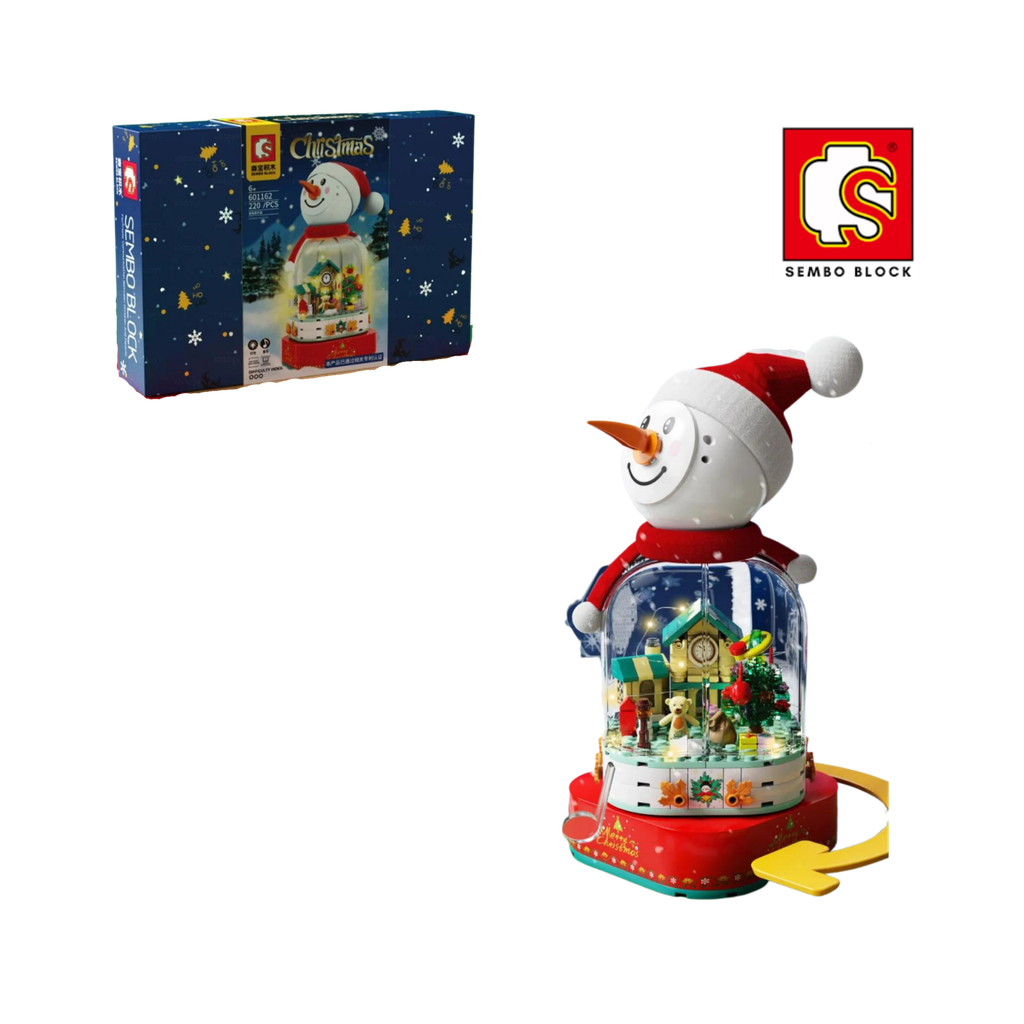 Bộ đồ chơi lắp ráp mô hình Hộp Nhạc Giáng Sinh Người Tuyết SEMBO