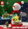 Bộ đồ chơi lắp ráp mô hình Hộp Nhạc Giáng Sinh Người Tuyết SEMBO