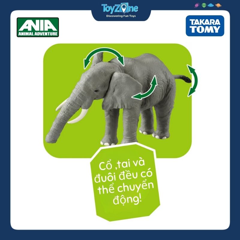 Mô hình đồ chơi Động Vật Voi Châu Phi ANIA AL-26 African Elephant TAKARA TOMY