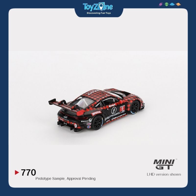 Mô hình xe Porsche 911 GT3 R #9 GTD PRO Pfaff Motorsports IMSA 2023 Sebring 12 Hrs. Winner 1:64 MiniGT