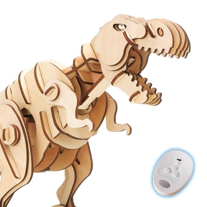 Mô hình gỗ lắp ráp 3D Robotic T-Rex (Khủng Long Bạo Chúa) (Wood Color) - Robotime D200 - WP035