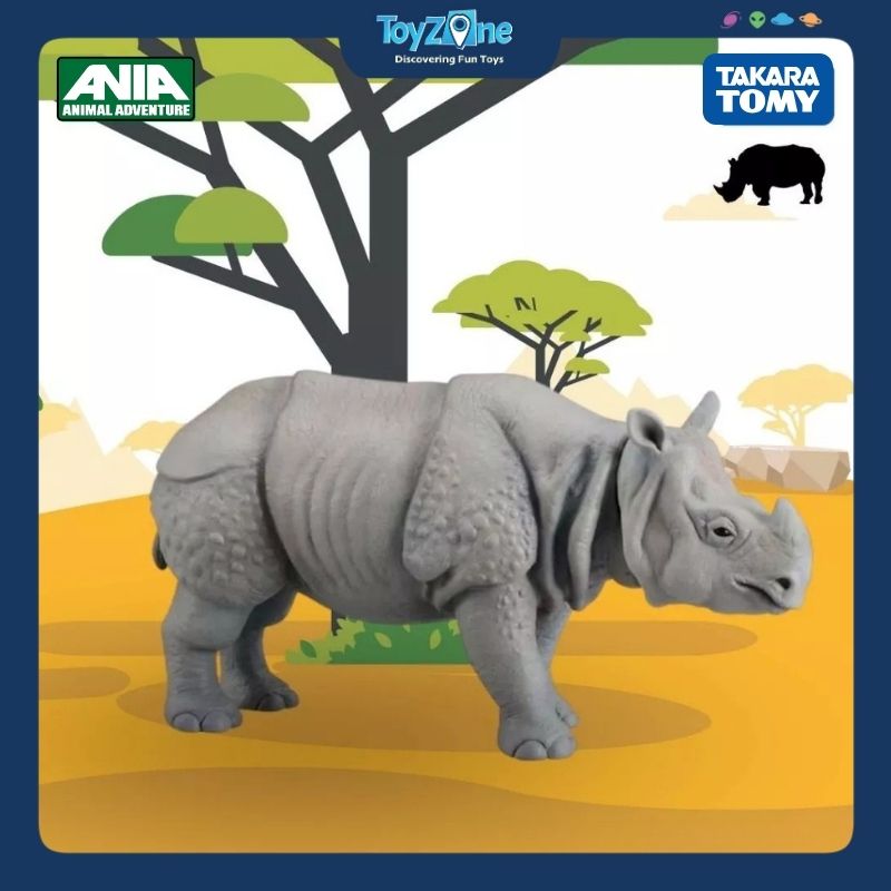 Mô hình đồ chơi Động Vật Tê Giác Ấn Độ ANIA AS-18 ( Indian Rhino ) TAKARA TOMY