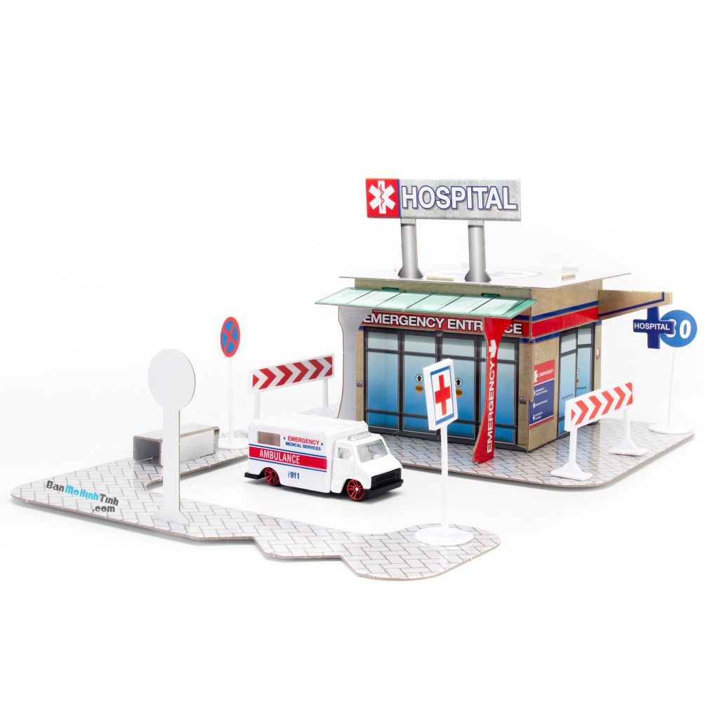 Đồ chơi lắp ráp mô hình bệnh viện bằng giấy 3D  Maisto  banmohinhtinhcom