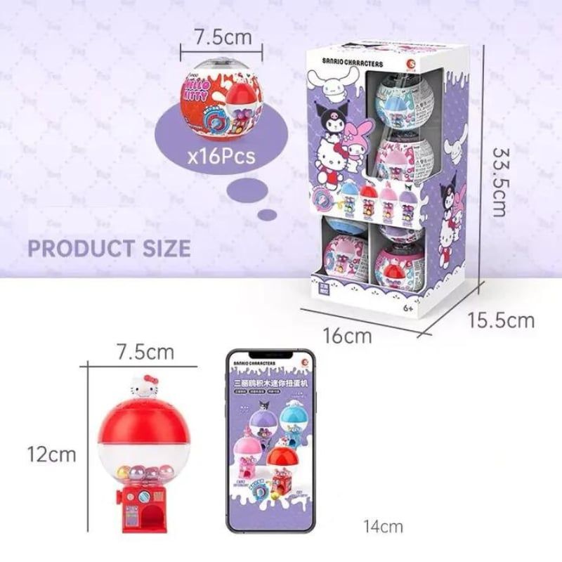  Đồ chơi Sanrio Characters Gashapon Machine Capsule Ball MINISO 