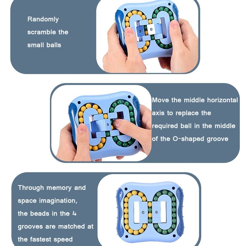Đồ chơi trí tuệ Rubik hạt xoay nhiều màu