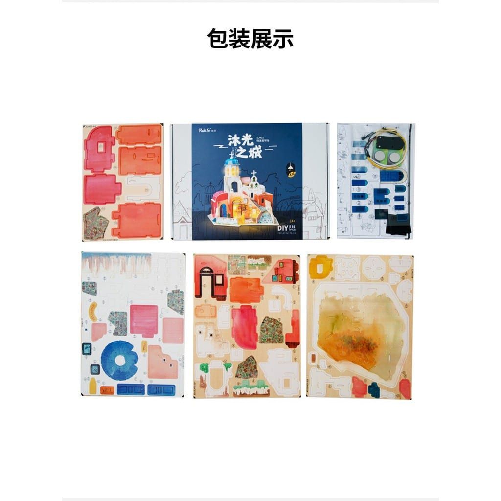 Mô hình gỗ lắp ráp 3D Santorini Island On The Aegea Sea (Nhà Hàng Trên Biển Aegea) (Mixed Color) - Robotime SJ403 - WP105-3