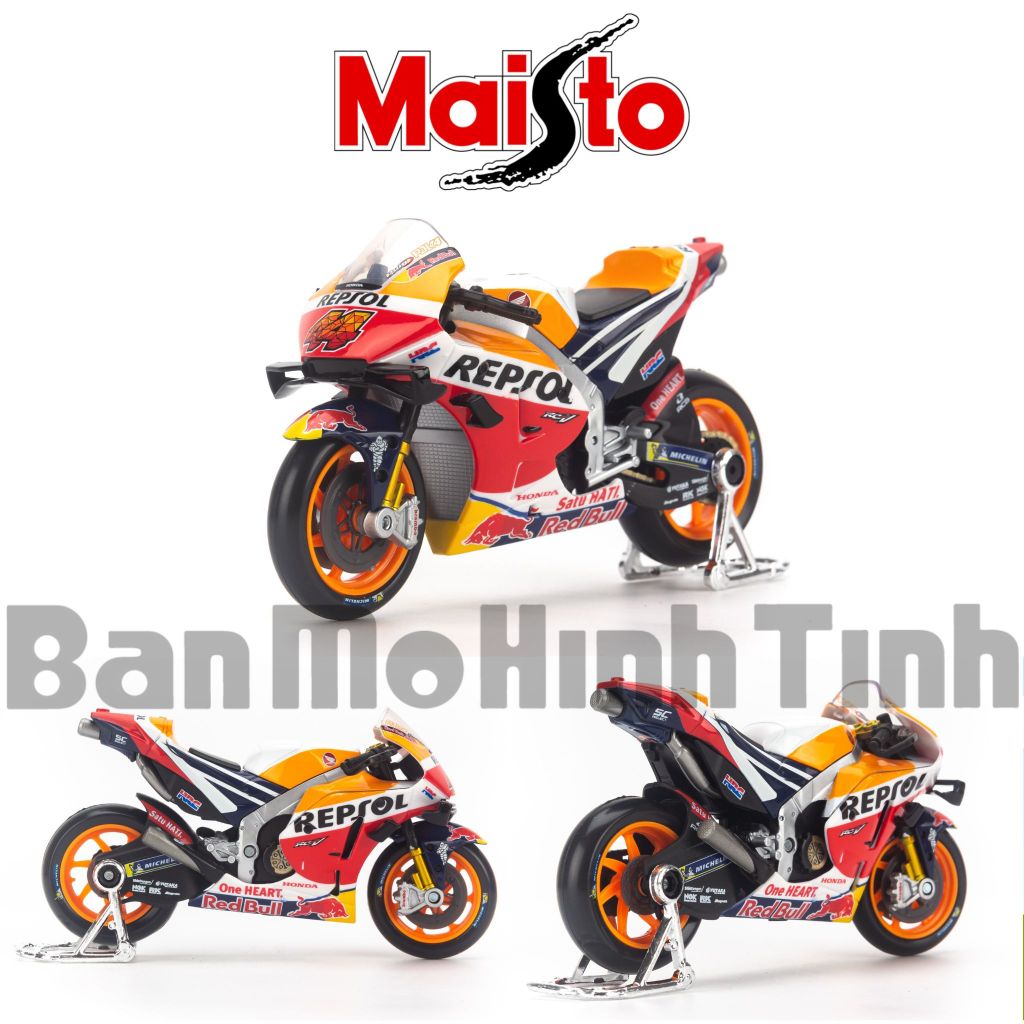 Mô hình xe mô tô Honda Repsol Red Bull Factory Racing MotoGP 118 Mais   banmohinhtinhcom