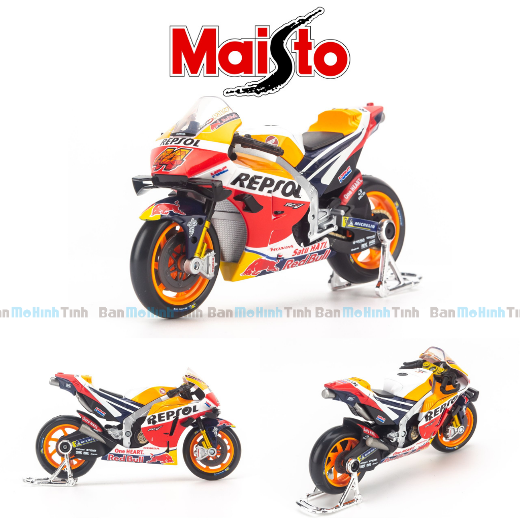 Mô hình xe mô tô Honda Repsol Red Bull Factory Racing MotoGP 1:18 Maisto