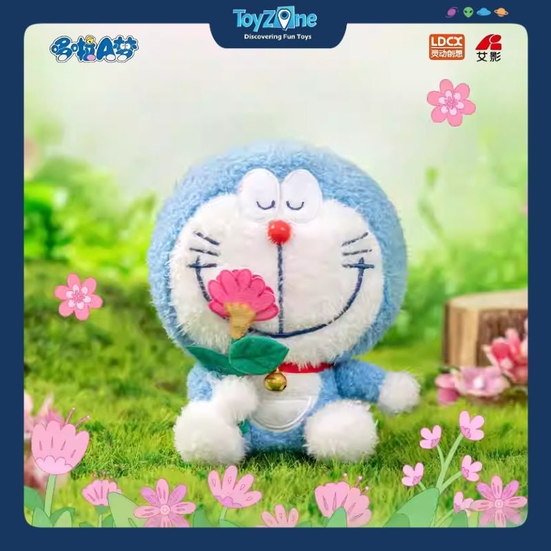 Mô hình đồ chơi Blind box Móc khóa Gấu bông Doraemon Flower Language Blessing V1 ( Ngôn Ngữ Các Loài Hoa ) LDCX
