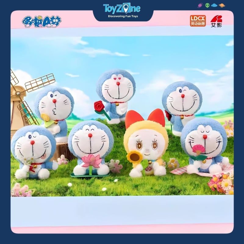 Mô hình đồ chơi Blind box Móc khóa Gấu bông Doraemon Flower Language Blessing V1 ( Ngôn Ngữ Các Loài Hoa ) LDCX