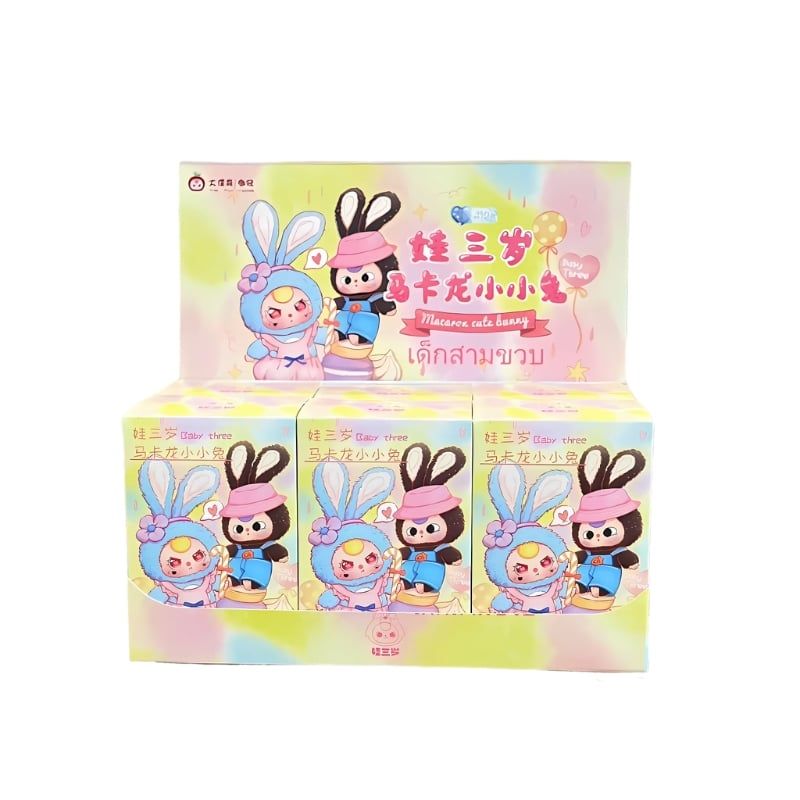 Mô hình Blind box Móc khóa Gấu bông Baby Three Macaron Bunny BABY THREE