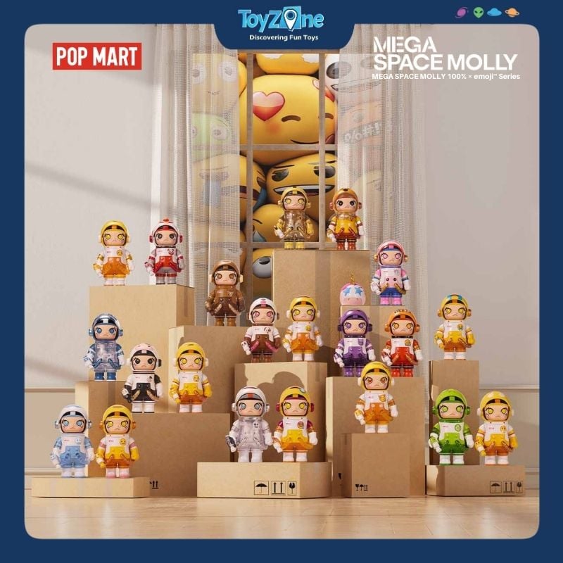 Mô hình đồ chơi Blind Box Mega Space Molly 100% × Emoji Series 4 POP MART