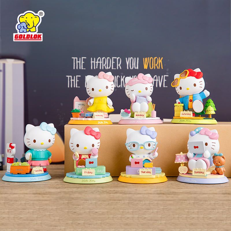Mô hình đồ chơi Blind box Sanrio Hello Kitty Lovely Week Series (Tuần Đáng Yêu Của Hello Kitty) GOLD LOK