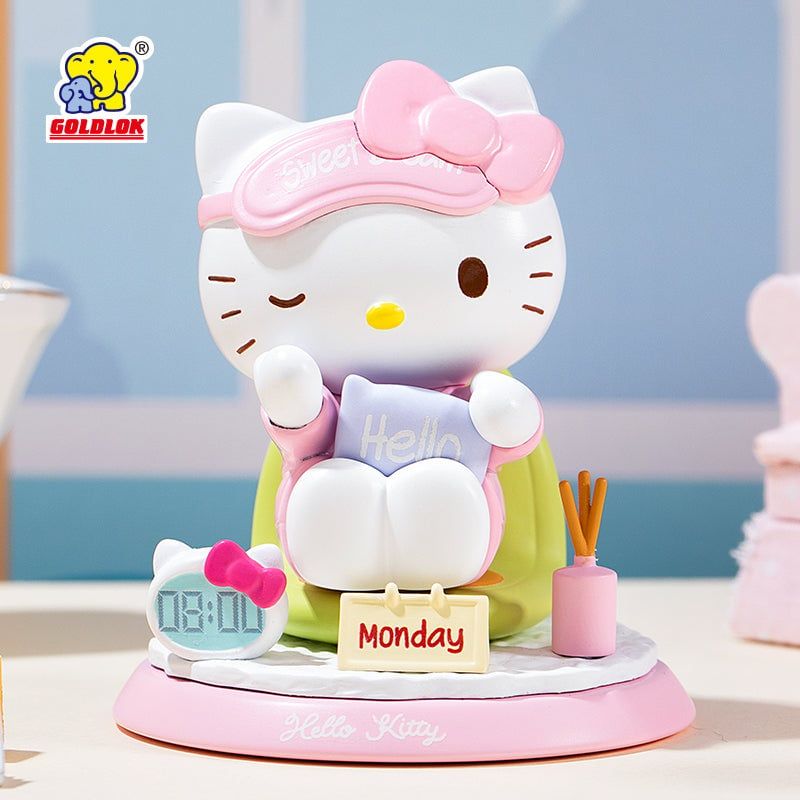 Mô hình đồ chơi Blind box Sanrio Hello Kitty Lovely Week Series (Tuần Đáng Yêu Của Hello Kitty) GOLD LOK
