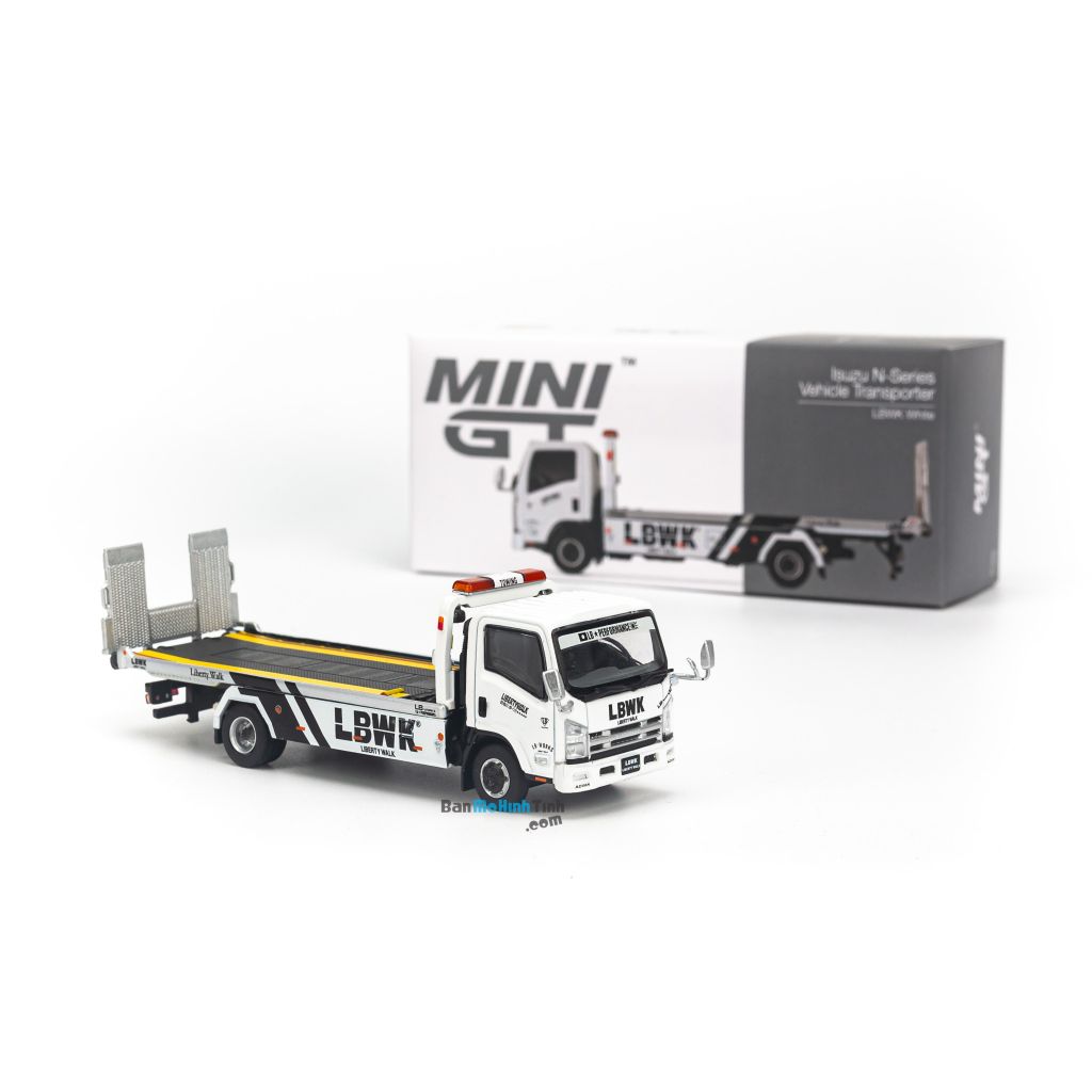 Mô hình xe Isuzu N-Series Vehicle Transporter LBWK 1:64 MiniGT