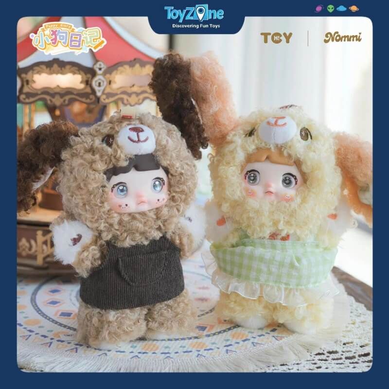 Mô hình Blind box Móc khóa Gấu bông NOMMI V5 Puppy Diary Series ( Nhật Ký Cún Con ) HITOY