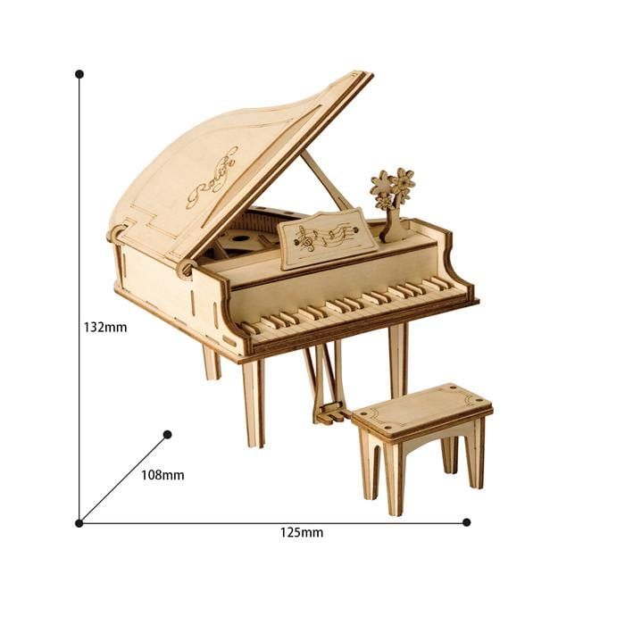Mô hình gỗ lắp ráp 3D Đàn Grand Piano (Wood Color) - Robotime TG402 - WP053