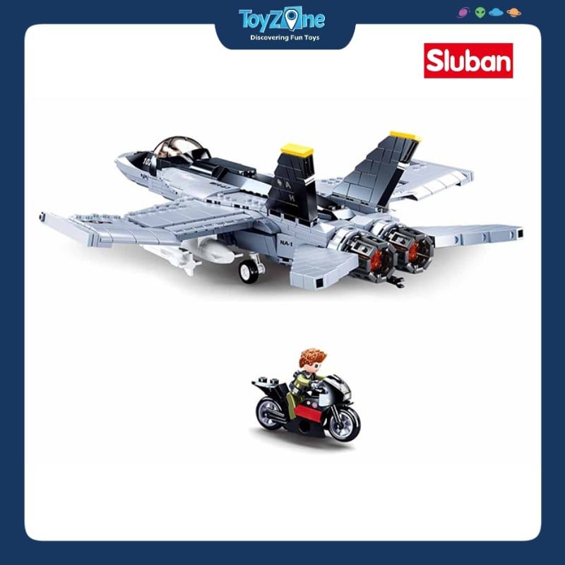 Bộ đồ chơi mô hình lắp ráp Máy bay chiến đấu tiêm kích FA-18E Super Bumblebee Sluban