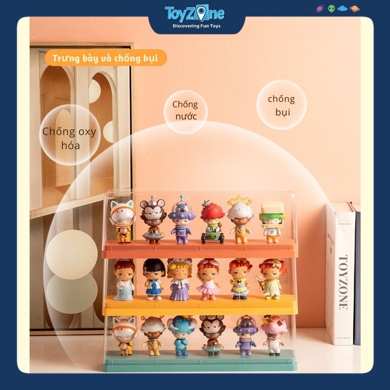 Hộp Trưng Bày Đồ Chơi Mô Hình Trong Suốt Hình Chữ Nhật 1 Tầng