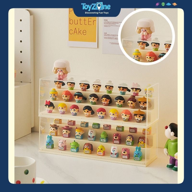 Hộp Trưng Bày Đồ Chơi Mô Hình Trong Suốt Hình Chữ Nhật 3 Tầng Nhỏ