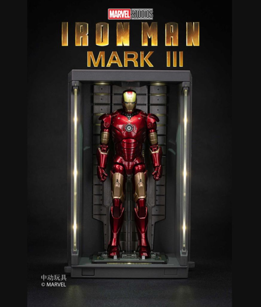 Hộp trưng bày mô hình Iron Man 19cm có đèn tỉ lệ 1:10 ZDtoys