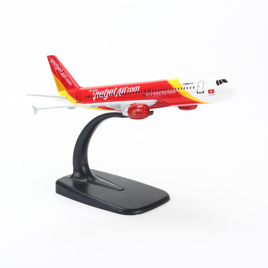 Mô hình máy bay tĩnh Vietjet Airbus A320 16cm Everfly giá rẻ