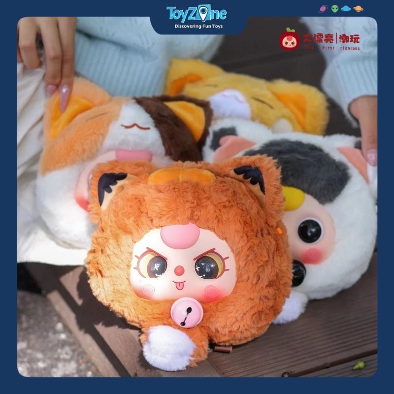 Mô hình Blind box Gấu bông Baby Three Lucky Cat Zipper Bag Series ( Mèo Thần Tài ) BABY THREE