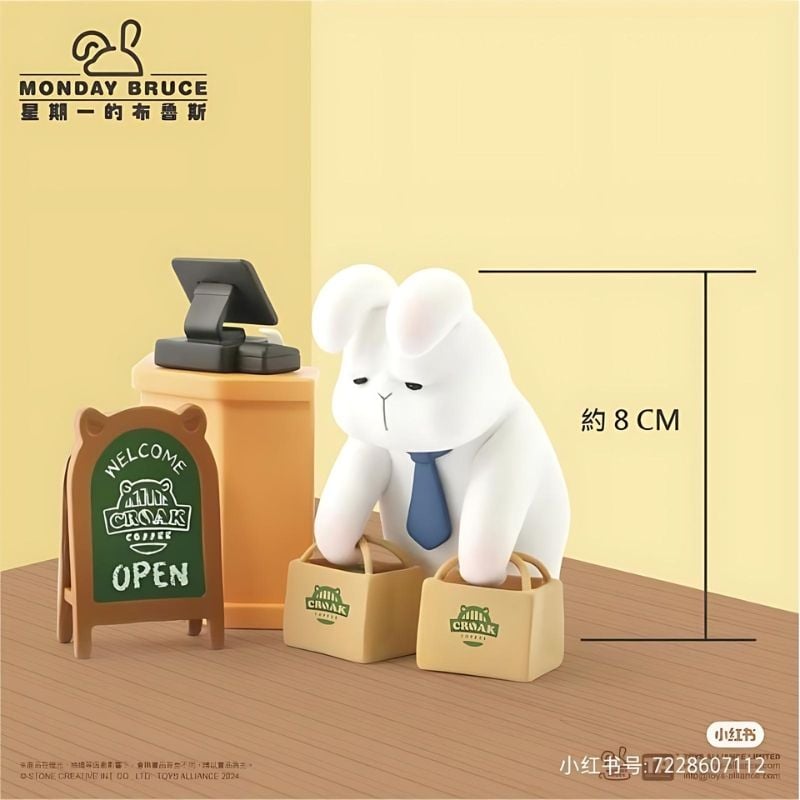 Mô hình đồ chơi Blind box Monday Bruce Series 5 Pick Me Up Before Work ( Làm Mới Tinh Thần Trước Khi Làm Việc ) Toys Alliance