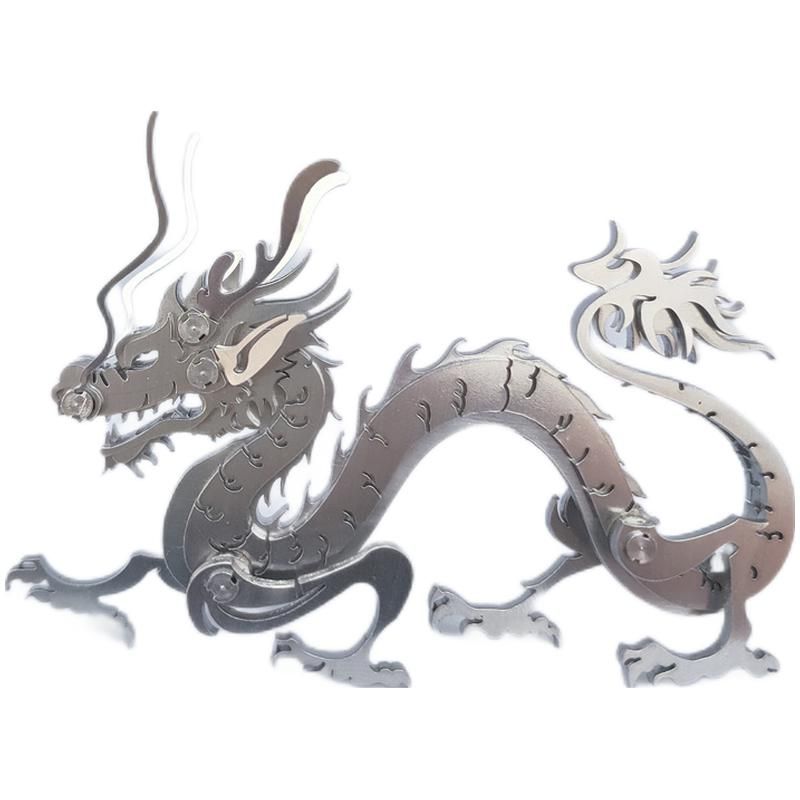 Mô hình kim loại lắp ráp 3D The Dragon (Con Rồng) (Silver) Steel Warcraft SW010