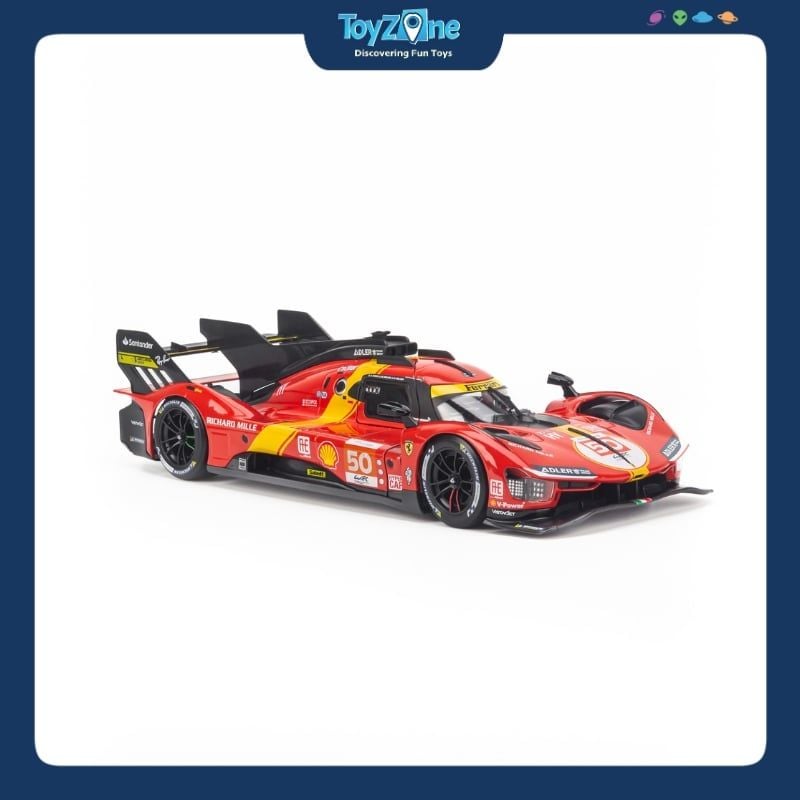 Mô hình xe Ferrari 499P Hypercar AF Corse Winner 2023 Le Mans 1:18 Bburago