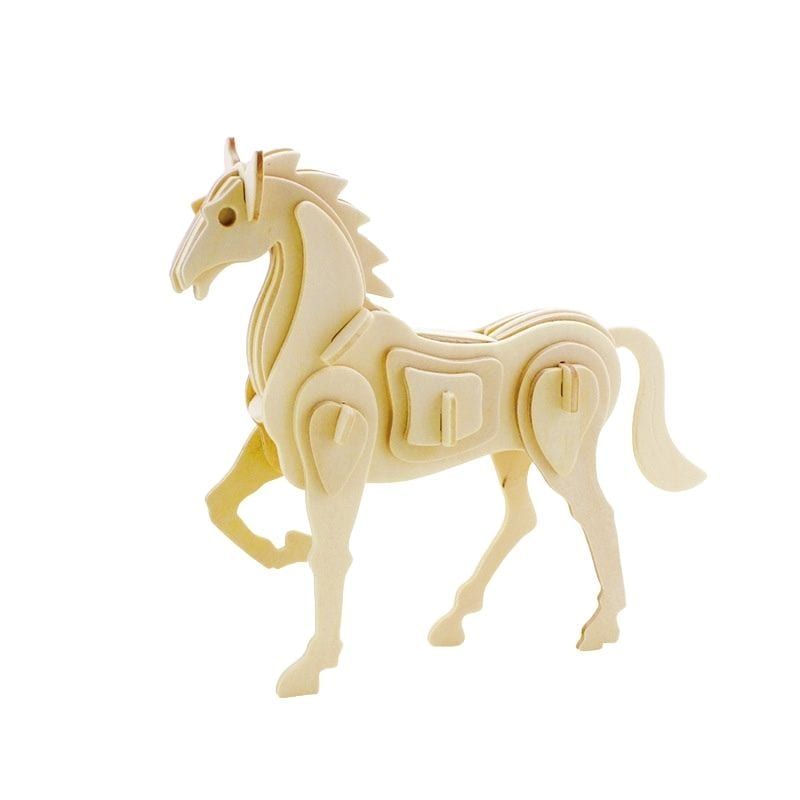  Mô hình gỗ lắp ráp 3D Horse (Con Ngựa) (Wood Color) - Robotime JP207 – WP091 