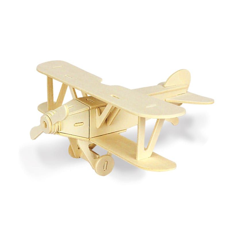  Mô hình gỗ lắp ráp 3D Fokker Aircraft (Máy Bay Fokker) (Wood Color) - Robotime JP208 - WP081 