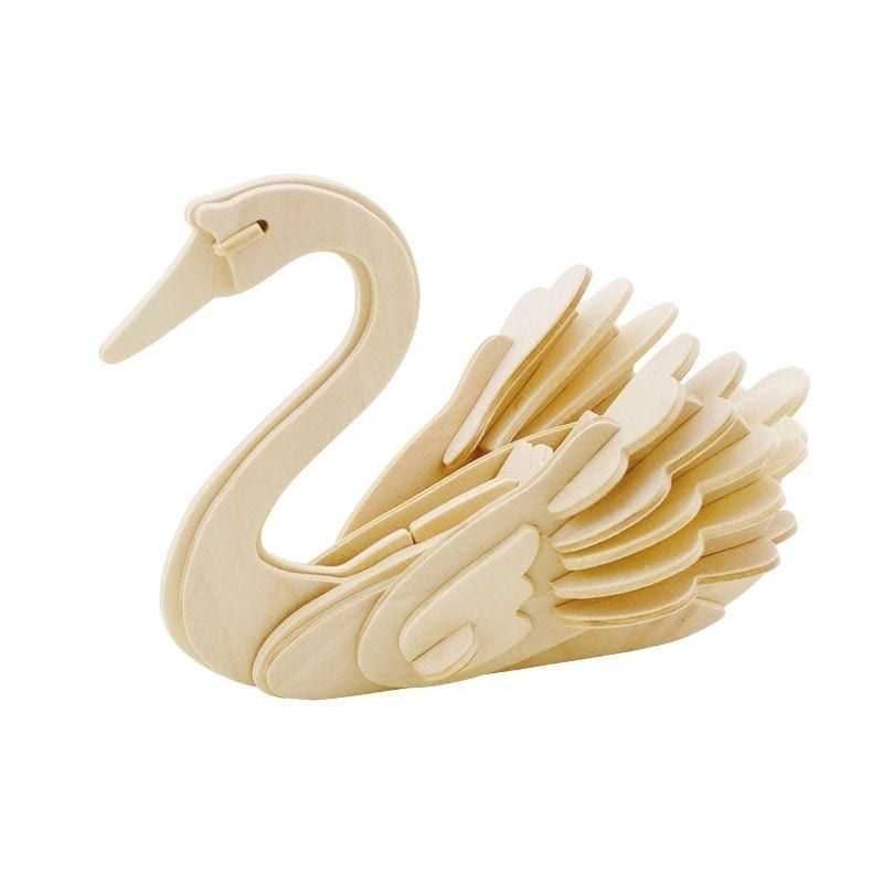  Mô hình gỗ lắp ráp 3D Swan (Con Thiên Nga) (Wood Color) - Robotime JP213 – WP099 