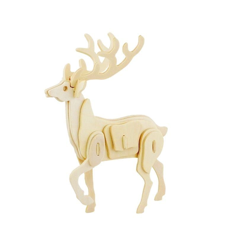  Mô hình gỗ lắp ráp 3D Deer (Nai Hoa Mai) (Wood Color) - Robotime JP226 - WP095 