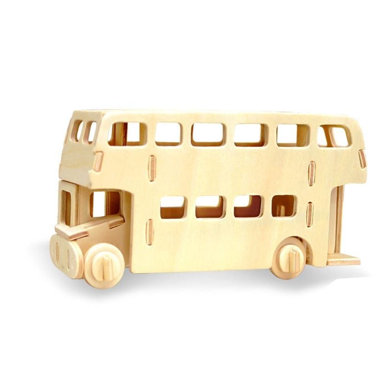  Mô hình gỗ lắp ráp 3D Bus (Xe Buýt) (Wood Color) - Robotime JP238 - WP074 