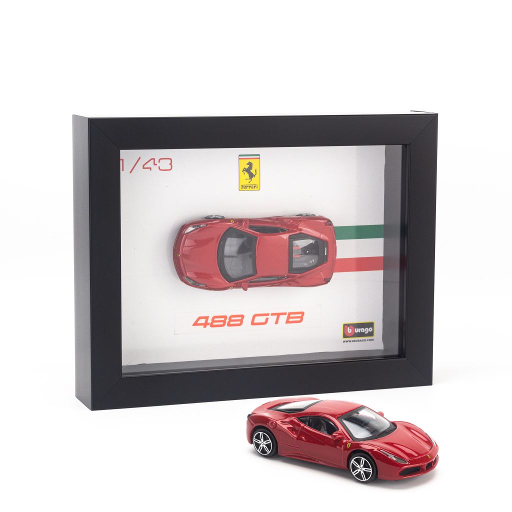 Khung tranh mô hình xe Ferrari 488 GTB 1:43 Bburago -18-36023