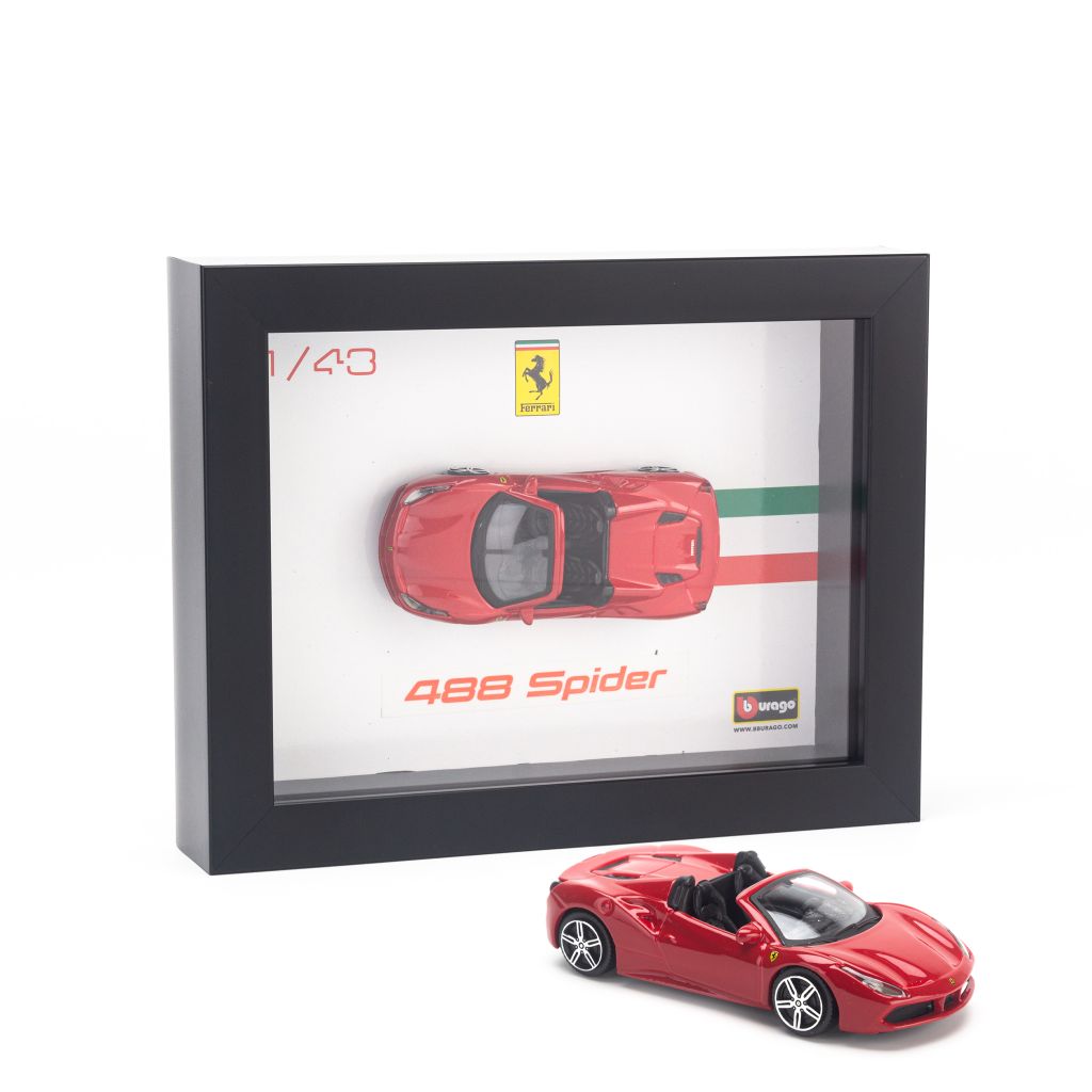 Khung tranh mô hình xe Ferrari 488 Spider 1:43 Bburago - 18-36026