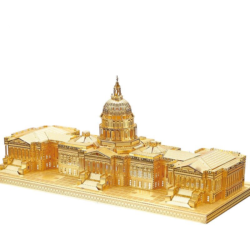 Mô hình kim loại lắp ráp 3D US Capitol (Tòa Nhà Quốc Hội Mỹ) (Gold) - Piececool MP091