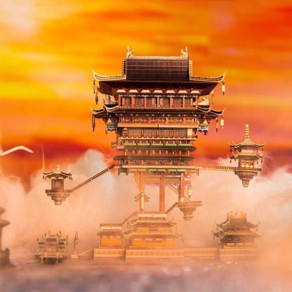 Mô hình kim loại lắp ráp 3D Legend Of Hei Guild Hall (Yêu Linh Hội Quán) (Mixed Color) - MU MP910