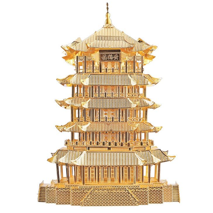  Mô hình kim loại lắp ráp 3D Yellow Crane Tower (Hoàng Hạc Lâu) (Gold) - Piececool MP080 