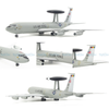  Mô hình máy bay quân sự Boeing E-3 Sentry AWACS US Air Force 1:200 NsModel 