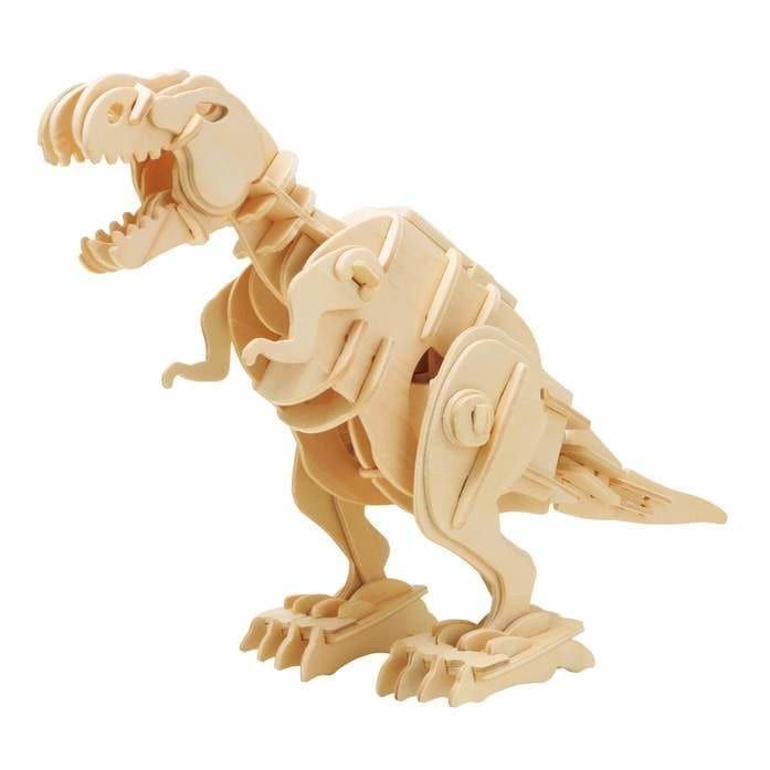 Mô hình gỗ lắp ráp 3D Robotic T-Rex (Khủng Long Bạo Chúa Gầm Gừ) (Wood Color) - Robotime D220 - WP036