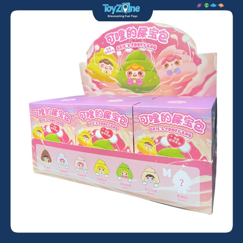  Mô hình Blind box Gấu bông Crie's Poopy Bag THREE BABIES TOY 
