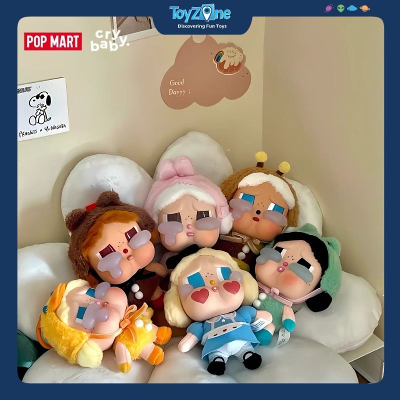 Mô hình Blind box Móc khoá Gấu bông Crybaby Crying Again Series Vinyl Face Plush POP MART