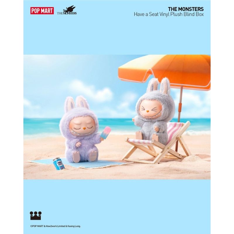  Mô hình Blind box Móc khoá Gấu bông Labubu V2 Have A Seat POP MART 