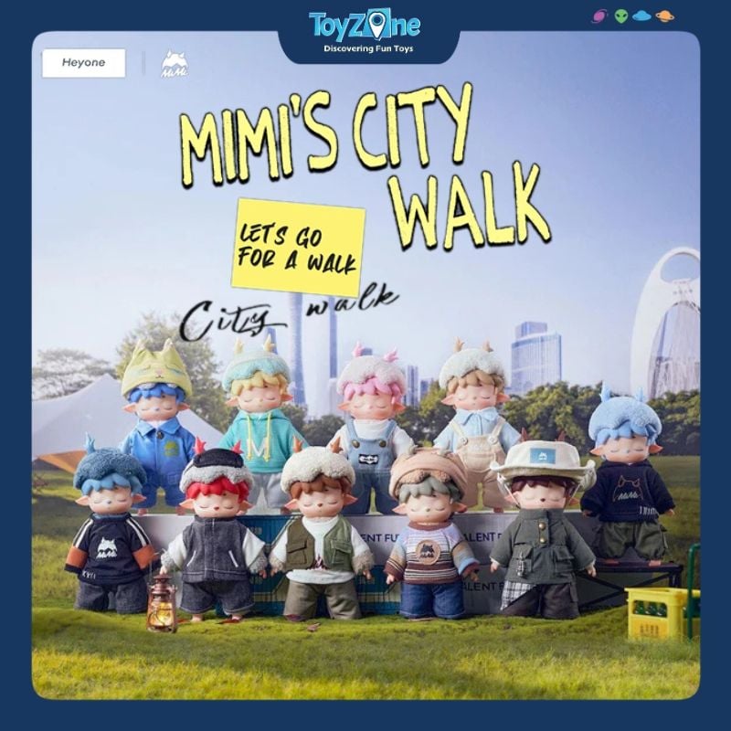 Mô hình Blind box Móc khóa Gấu bông Mimi City Walk ( Đi Dạo Trong Thành Phố ) HEYONE