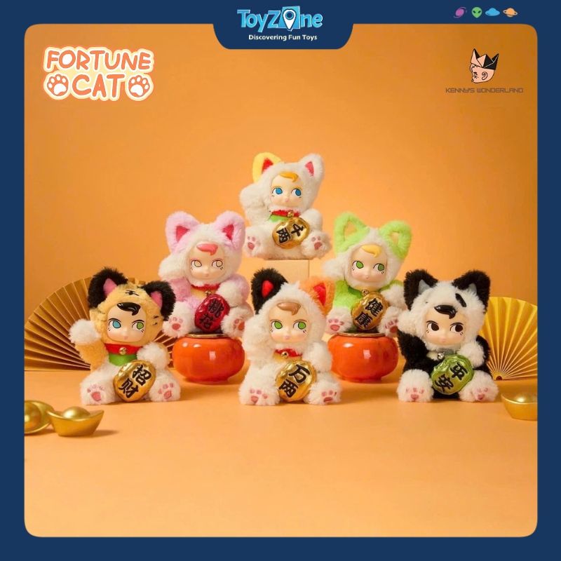 Mô hình Blind box Móc khóa Gấu bông SamSam Fortune Cat ( Mèo Thần Tài ) MINISO