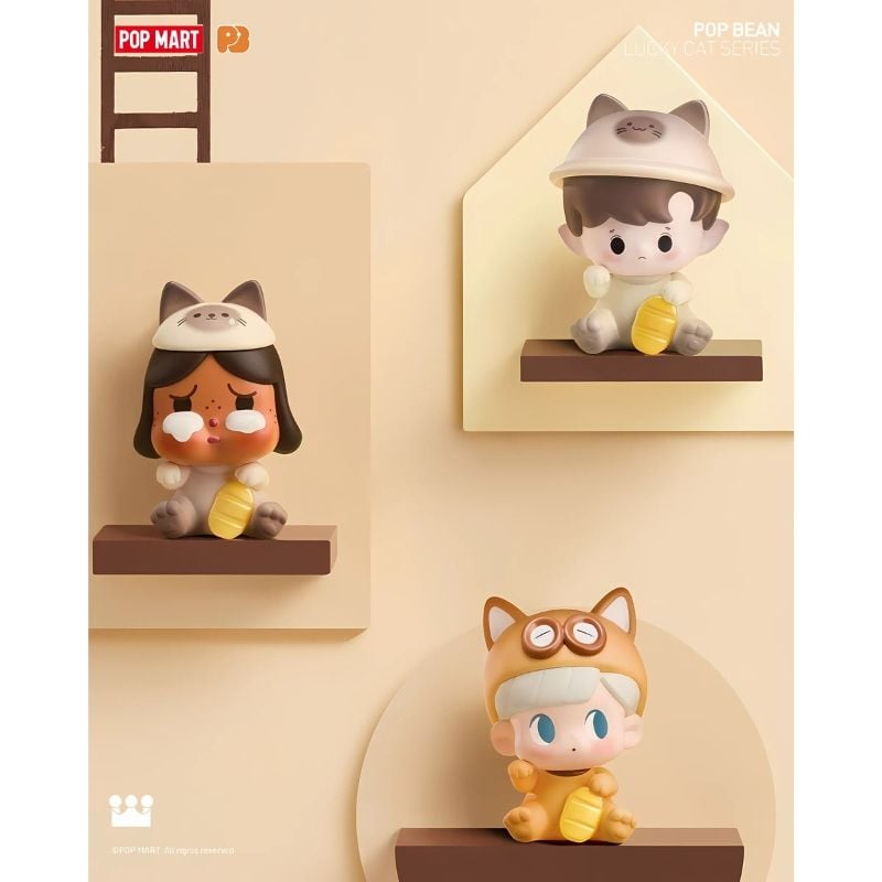 Mô hình đồ chơi Blind bag Pop Bean Lucky Cat Series ( Mèo Thần Tài ) POP MART