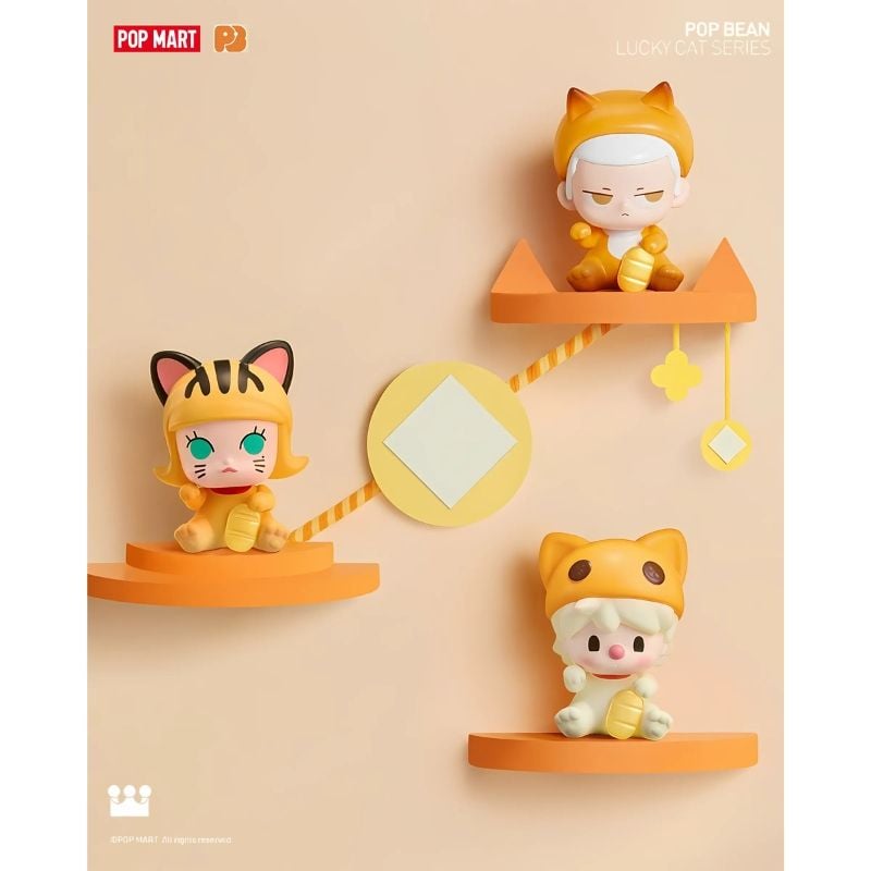Mô hình đồ chơi Blind bag Pop Bean Lucky Cat Series ( Mèo Thần Tài ) POP MART