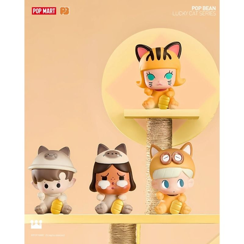 Mô hình đồ chơi Blind bag Pop Bean Lucky Cat Series ( Mèo Thần Tài ) POP MART